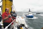 ID 6063 Passengers aboard the steam tug WILLIAM C DALDY get a close up view of action during the 2010 Auckland Anniversary tug race.